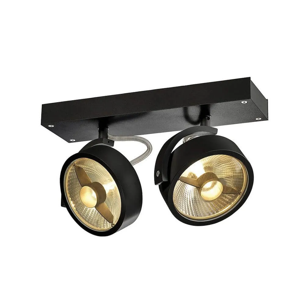 Kalu 2 lâmpada de teto QPAR Black ES111 Max