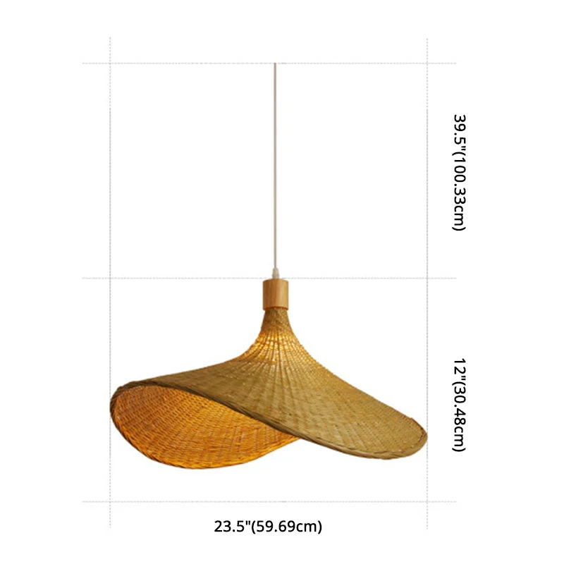 Kit de Candeeiro de Teto em Vime Bege - Asiático, 1 Lâmpada para Mesa de Jantar