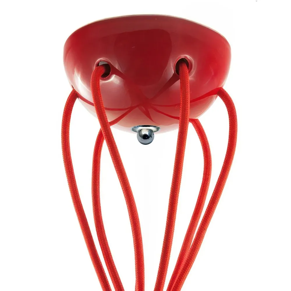 Kit rosone em cerâmica com 6 furos - Vermelho