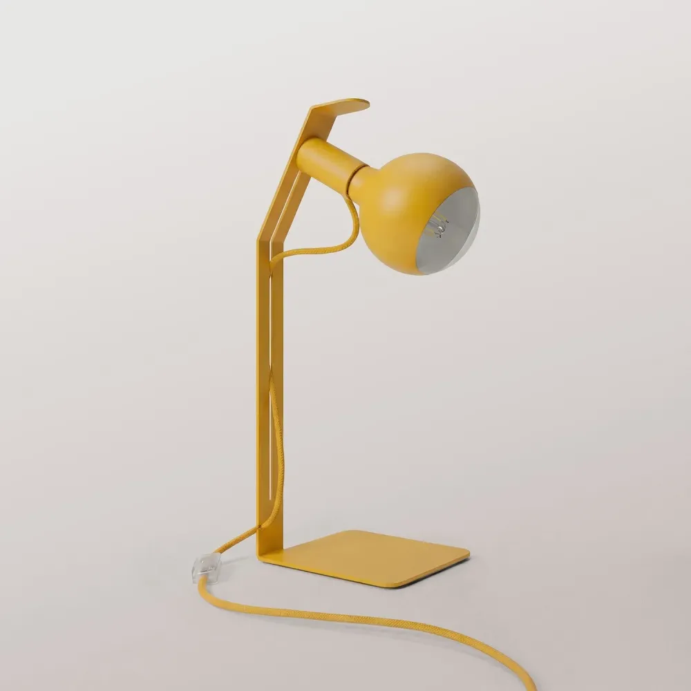 Koso Lucia - Lâmpada de mesa com Ficha UK - Amarelo