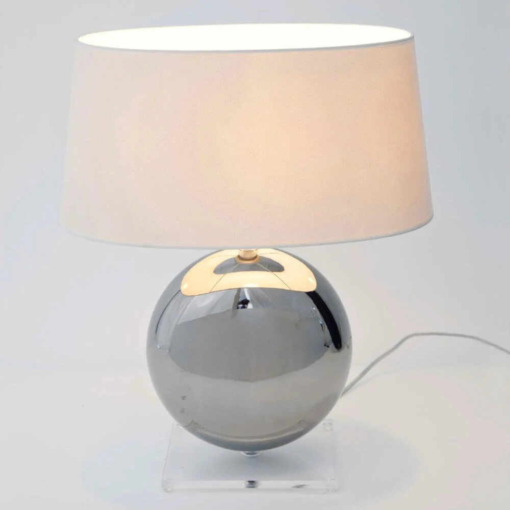 Lampe de tabela boliche de boliche de cerâmica plexiglass metálica clara
