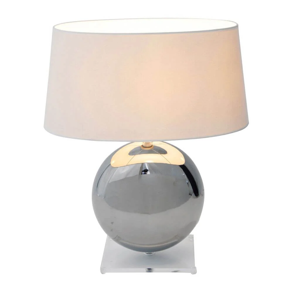 Lampe de tabela boliche de boliche de cerâmica plexiglass metálica clara