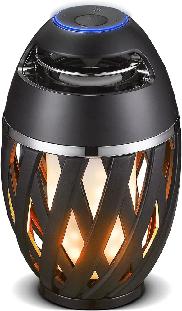 Lanterna decorativa LED com alto-falante sem fios IP65 Luceco LEXFLAMESPBK