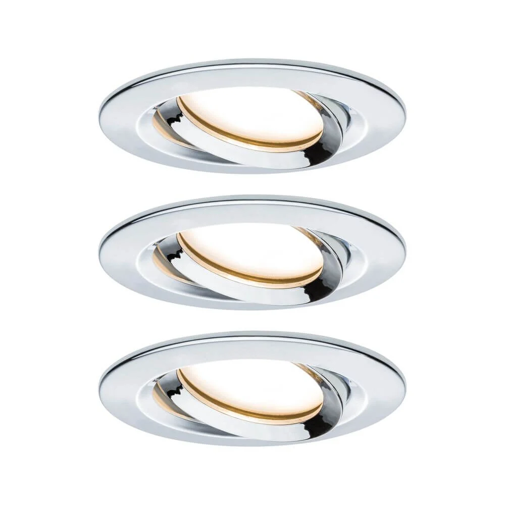 LED de 3 sets LED lâmpada Nova Plus Coin Dimmbar IP65 2700K Chrom