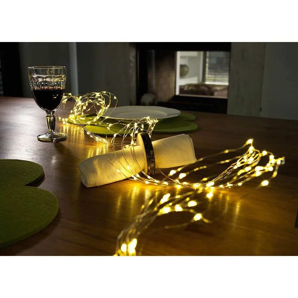 LED SLAMETTA 10 fios com 9 diodos 90 diodos brancos quentes