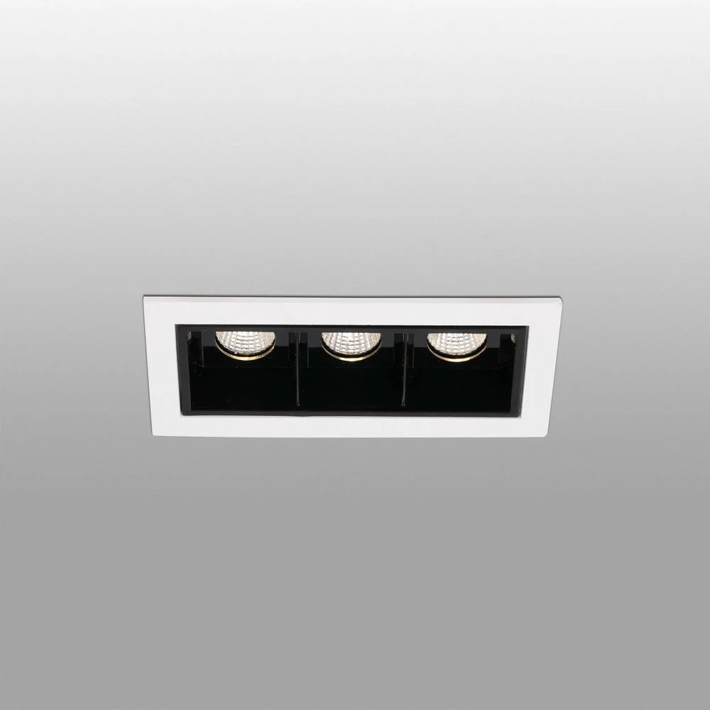 LED Tropa de lâmpada embutida 3x2w 3000k branco, preto