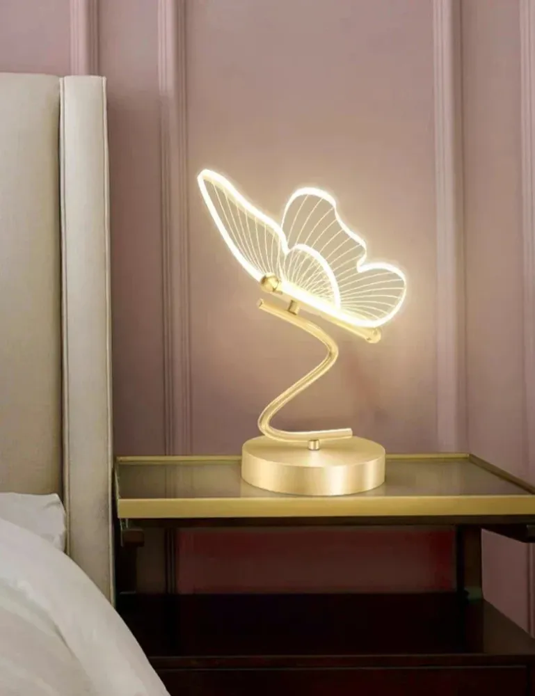 LichtVlinder - Candeeiro de Mesa Borboleta Luxuoso com Iluminação LED