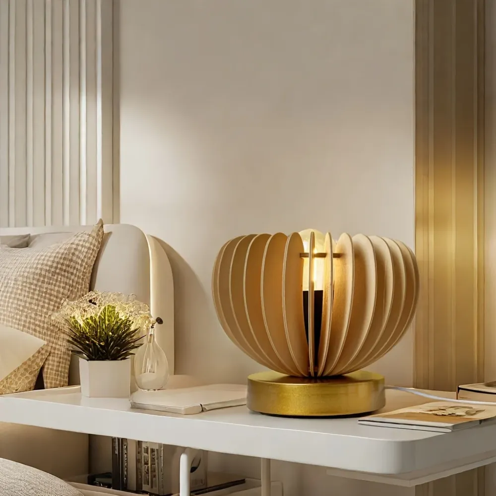 LightPumpkin - Candeeiro de Mesa Moderno em Forma de Abóbora com Ligação USB