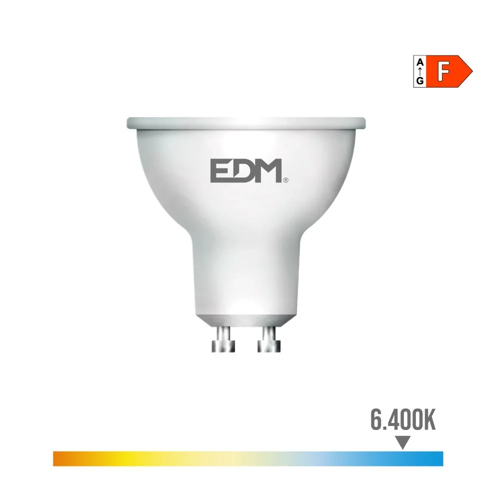 LÂMPADA DICROICA LED GU10 7W 600LM 6400K LUZ FRIA 120° Ø5X5,5CM E