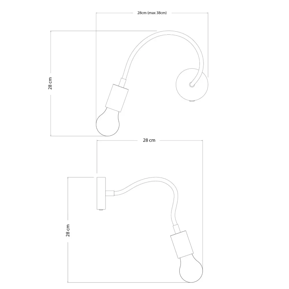 Lâmpada Fermaluce Flex 30 Pastel com mini base de teto com interruptor e mini foco GU1d0 - Verde relva