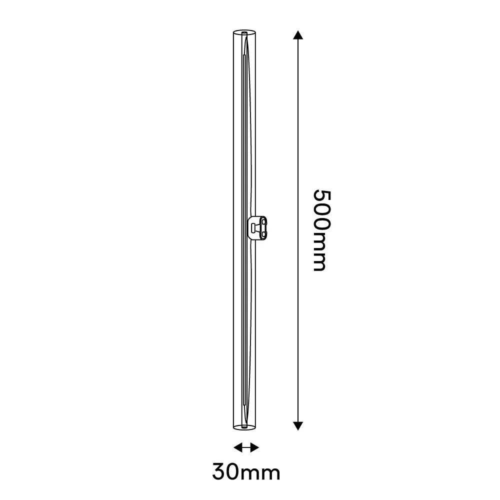 Lâmpada LED com Efeito Porcelana CRI 90 Linear S14d - comprimento 500 mm 7W 560Lm 2700K Regulável - S12