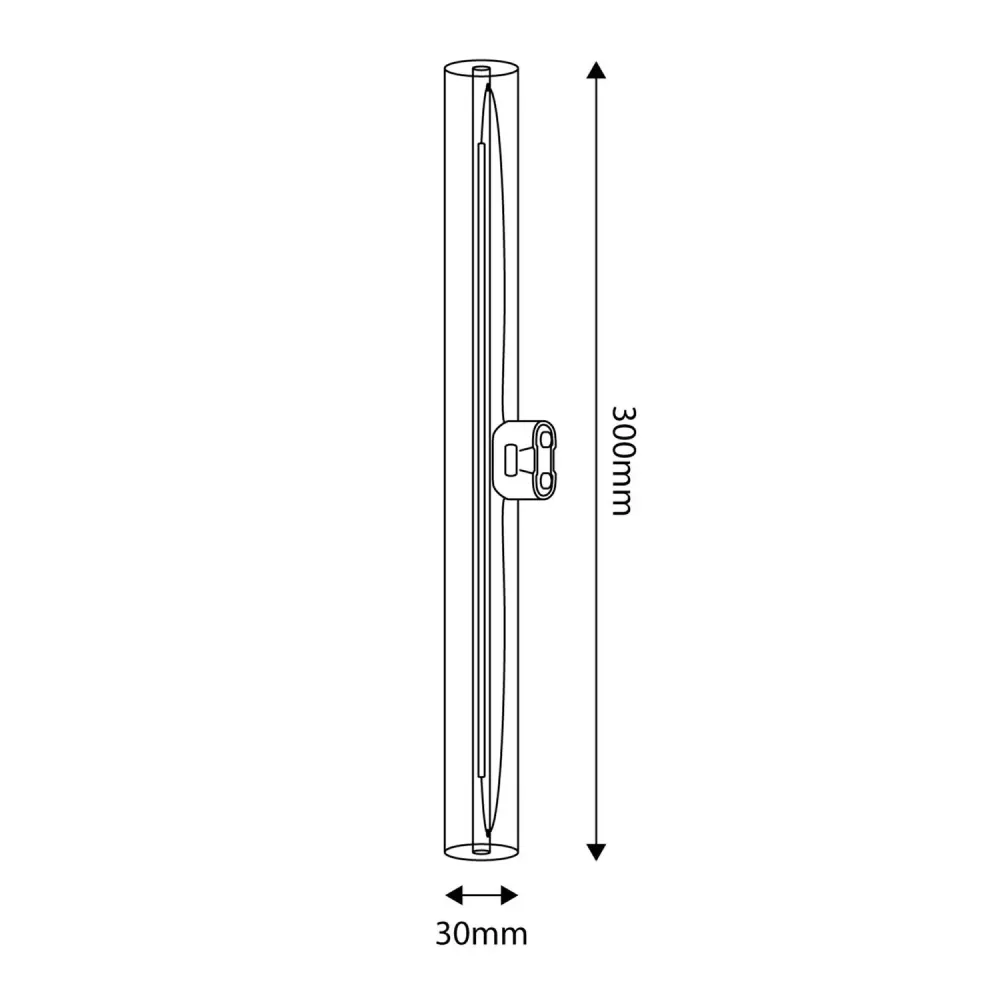 Lâmpada LED com Efeito Porcelana CRI 90 Linear S14d - comprimento 300 mm 6W 470Lm 2700K Regulável - S11
