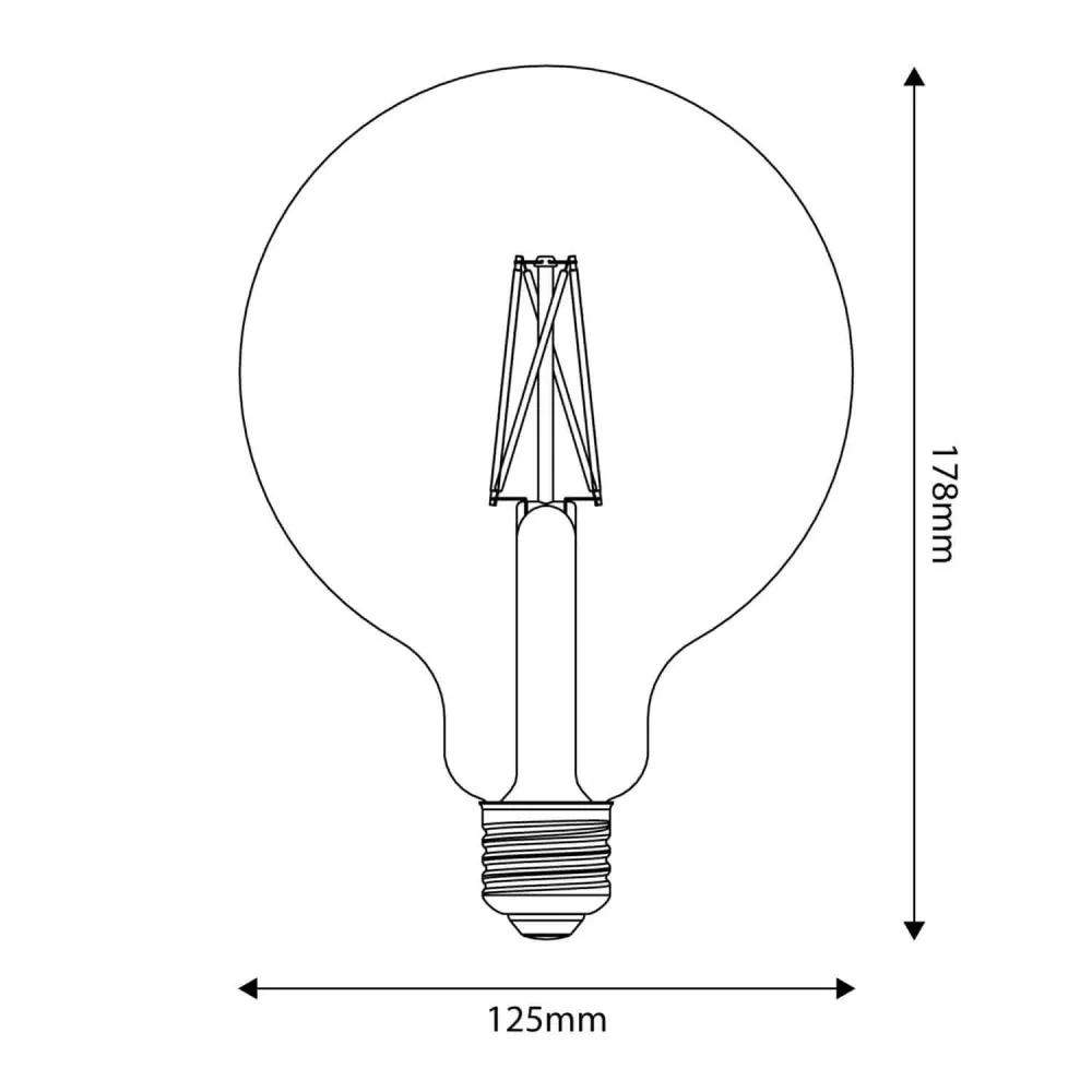 Lâmpada LED Efeito Porcelana CRI 95 G125 12W 1521Lm E27 2700K Regulável - P09