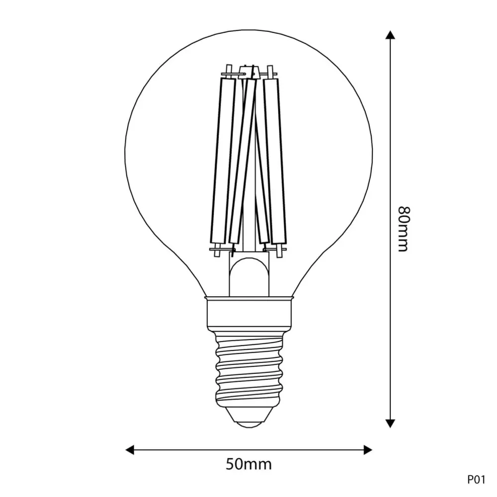 Lâmpada LED Efeito Porcelana CRI 95 G45 5,9W 550Lm E14 2700K Dimmerável - P01