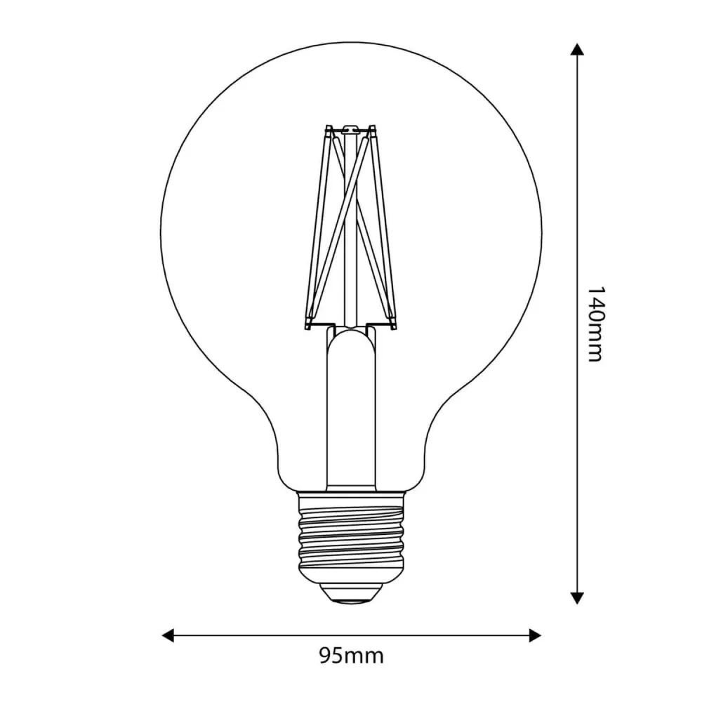 Lâmpada LED Efeito Porcelana CRI 95 G95 12W 1521Lm E27 2700K Regulável - P08