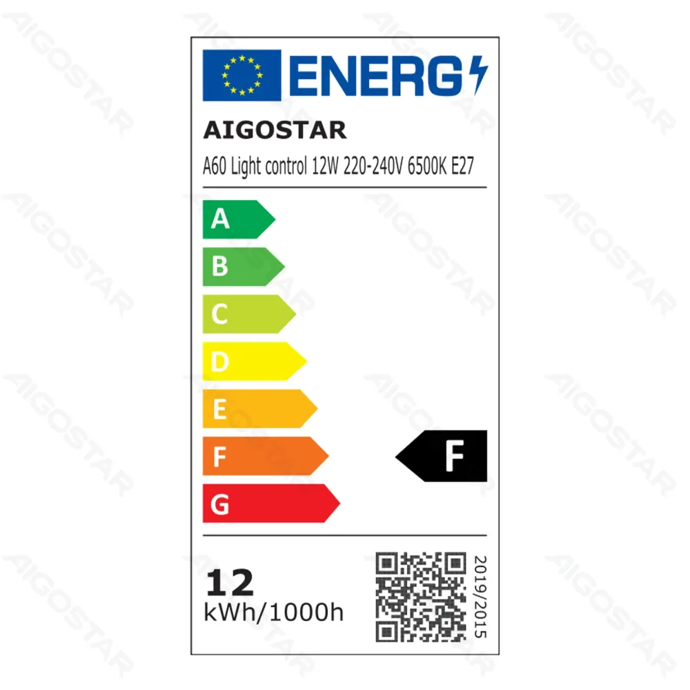 LÂMPADA LED DE INDUÇÃO DE LUZ SENSÍVEL A60 E27 12W 6500K