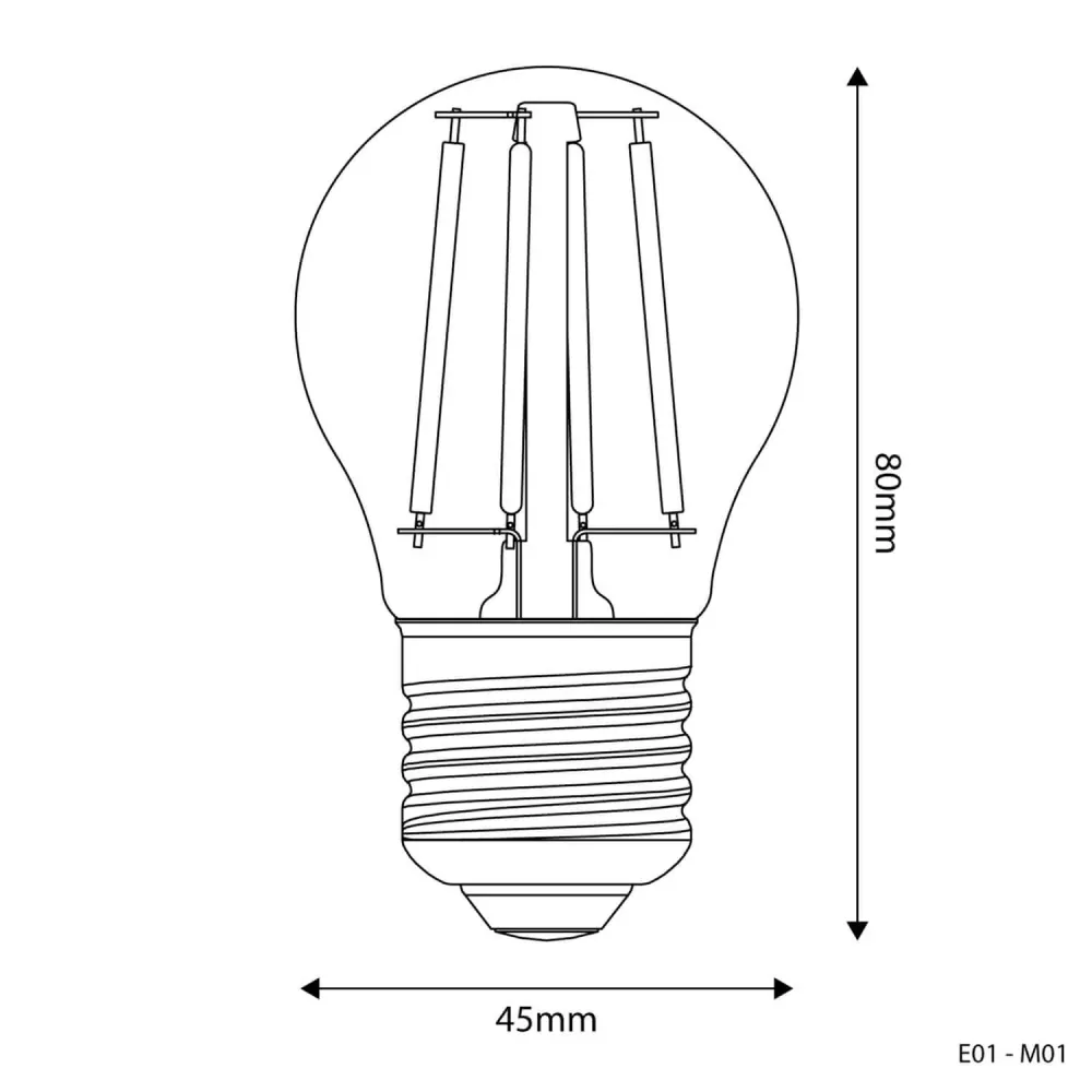 Lâmpada LED Milky Mini Globo G45 4W 470Lm E27 2700K - M01