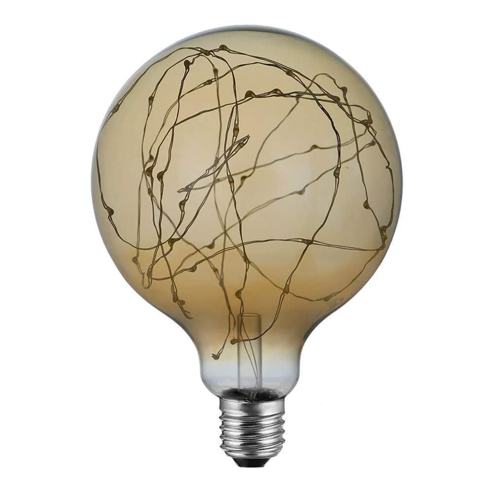 Lâmpada LED Milleluci Dourada Globo G125 2W 40Lm E27 2000K