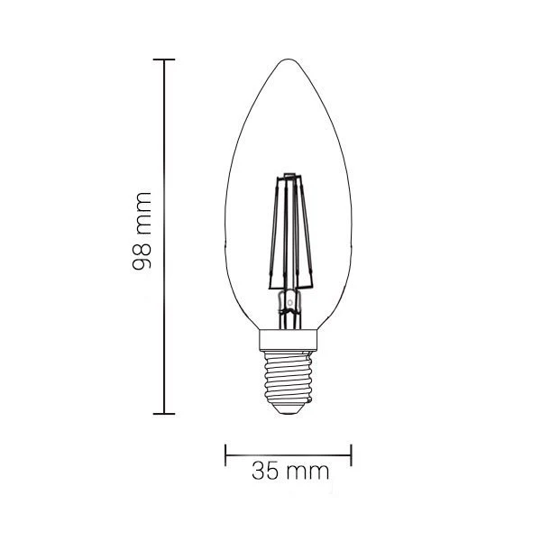 Lâmpada Led optónica e14 4W 4000 lm 2700K