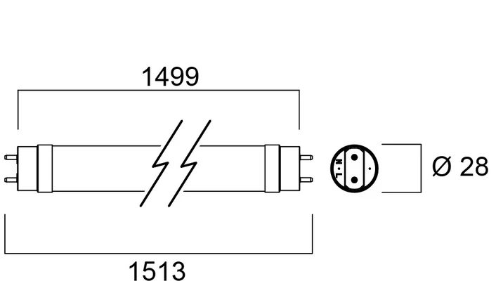 Lâmpada led t8 sylvania toledo 2300Lm 24w 4000k 1500mm