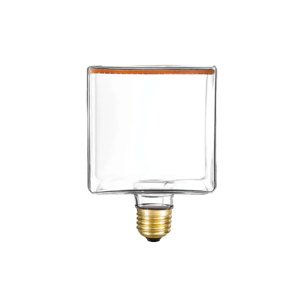 Lâmpada LED Transparente Ghost Line CRI 90 Cubetto 4,5W 300Lm E27 2200K Regulável - G04