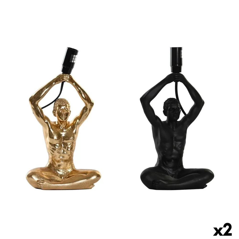 Lâmpada de mesa DKD Home Decor 25W Preto Dourado Homem 220 V Moderno (16 x 10,5 x 25 cm) (2 Unidades)