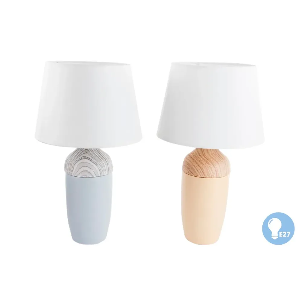Lâmpada de mesa DKD Home Decor Cerâmica Castanho Azul Marinho (2 Unidades)
