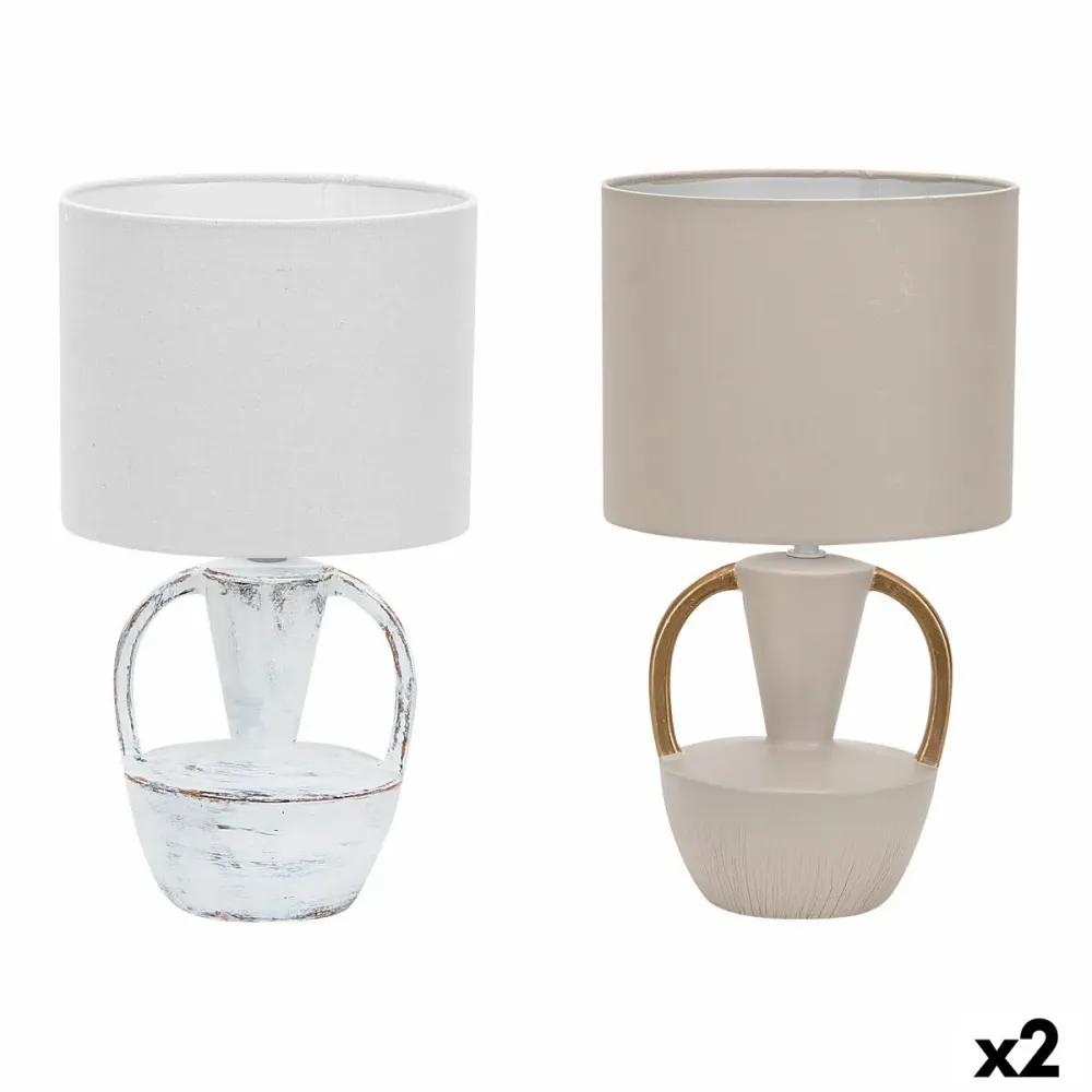 Lâmpada de mesa DKD Home Decor Cerâmica Poliéster 50 W (20 x 20 x 35 cm) (2 Unidades)