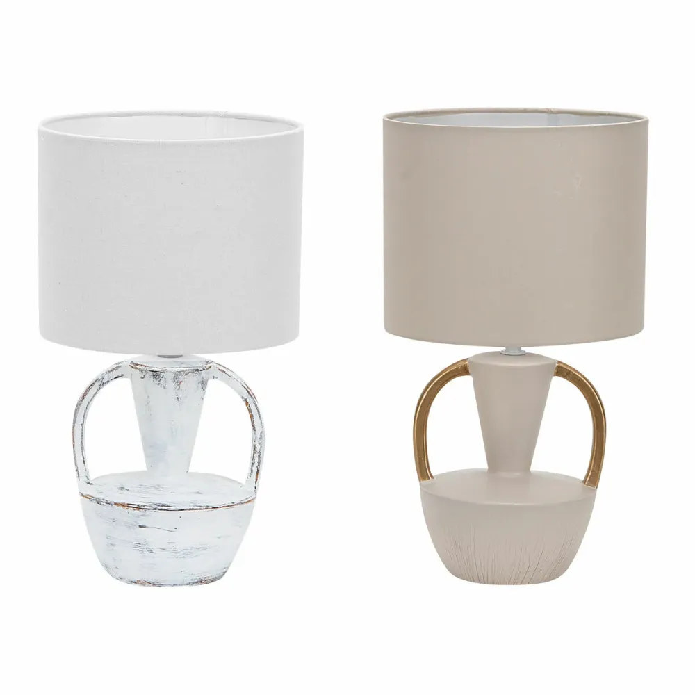 Lâmpada de mesa DKD Home Decor Cerâmica Poliéster 50 W (20 x 20 x 35 cm) (2 Unidades)