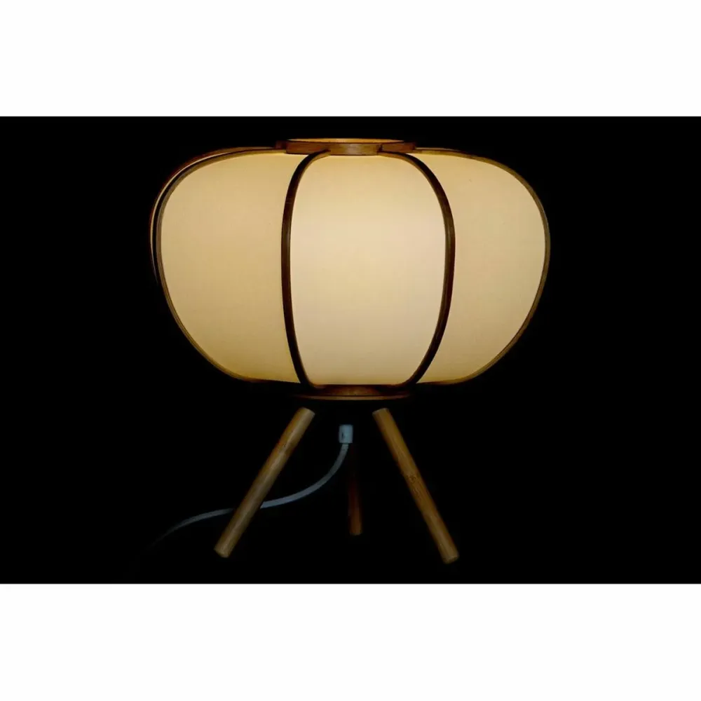 Lâmpada de mesa DKD Home Decor 34 x 34 x 33 cm Natural Branco Bambu 220 V 50 W
