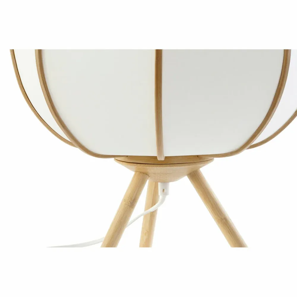 Lâmpada de mesa DKD Home Decor 34 x 34 x 33 cm Natural Branco Bambu 220 V 50 W