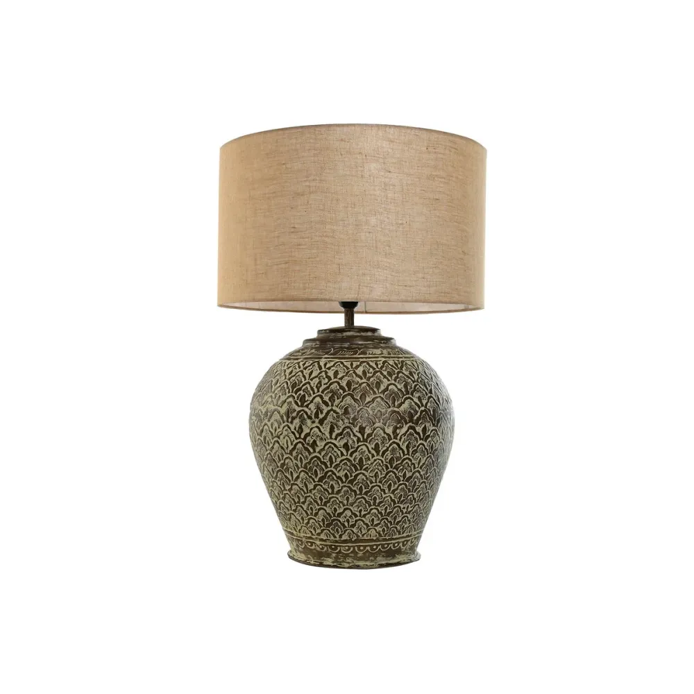 Lâmpada de mesa Home ESPRIT Bege Cobre Alumínio 50 W 220 V 42 x 42 x 62 cm