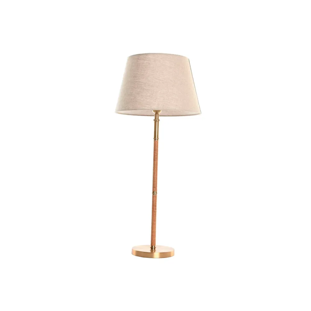 Lâmpada de mesa Home ESPRIT Bege Dourado Natural 50 W 220 V