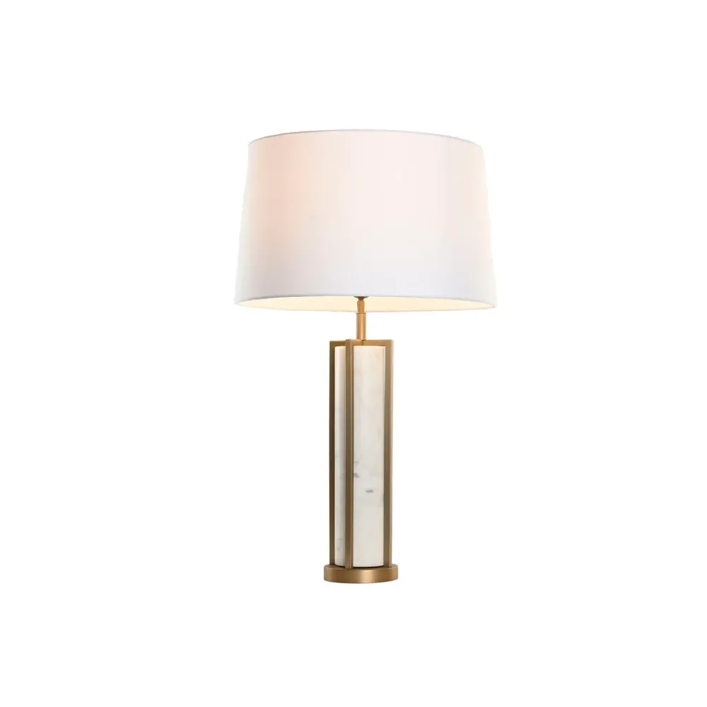 Lâmpada de mesa Home ESPRIT Branco Bege Dourado 50 W 220 V