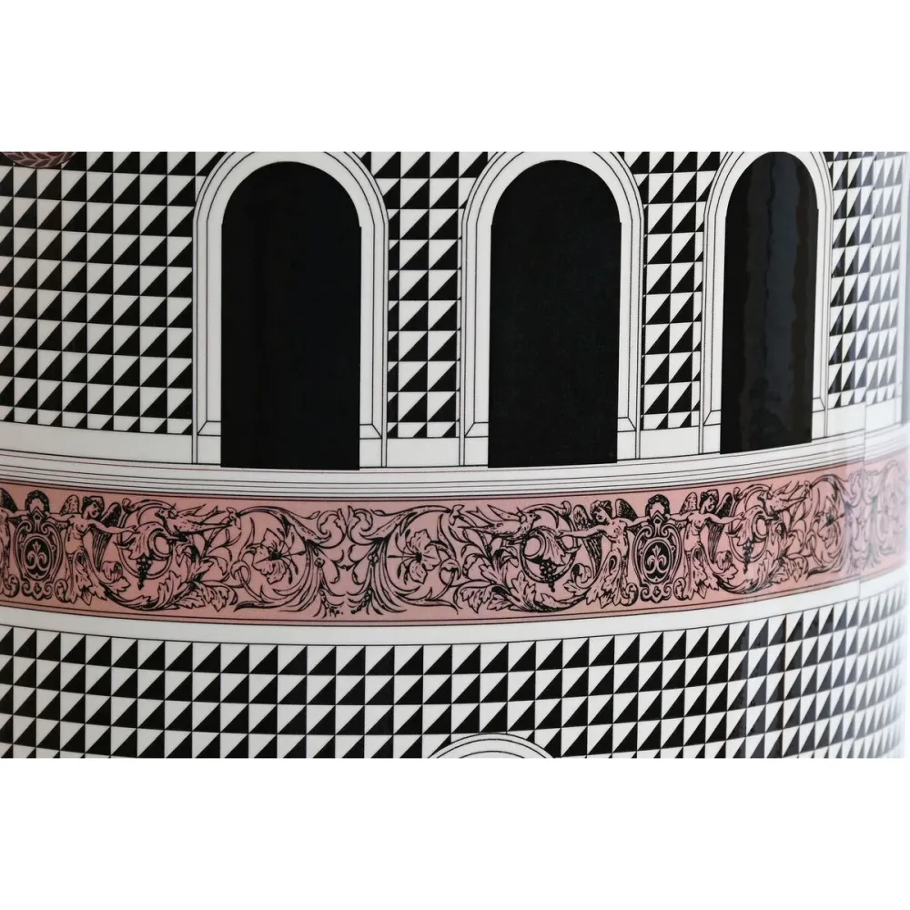 Lâmpada de mesa Home ESPRIT Branco Preto Dourado Pêssego Porcelana 40 x 40 x 67 cm
