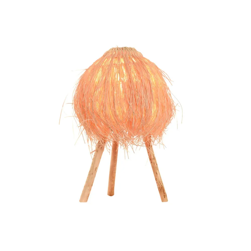 Lâmpada de mesa Home ESPRIT Natural Madeira 50 W 220 V 45 x 45 x 53 cm