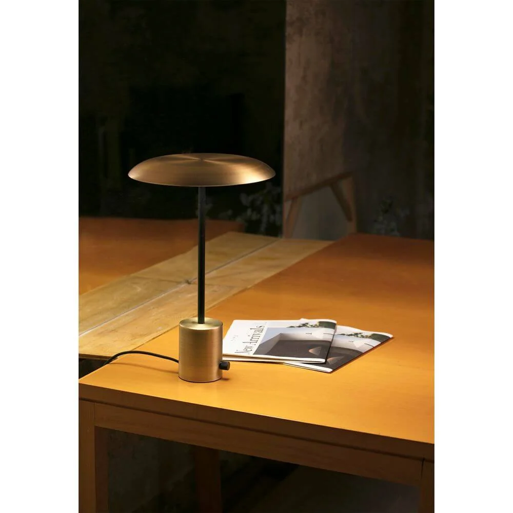 Lâmpada de mesa LED Hoshi de cor ouro, preto