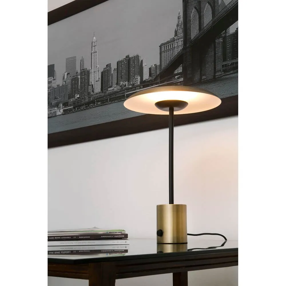Lâmpada de mesa LED Hoshi de cor ouro, preto