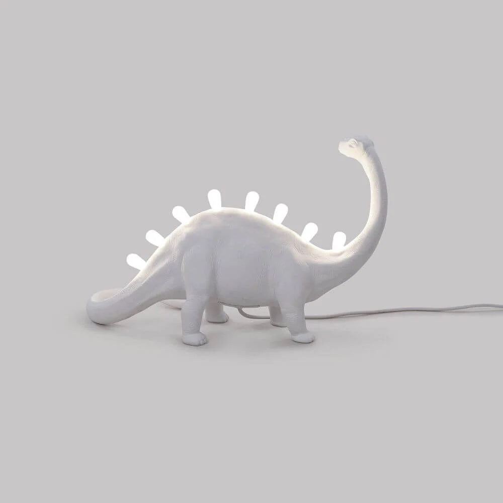 Lâmpada de mesa LED USB Seletti Jurassic Bronto Branca