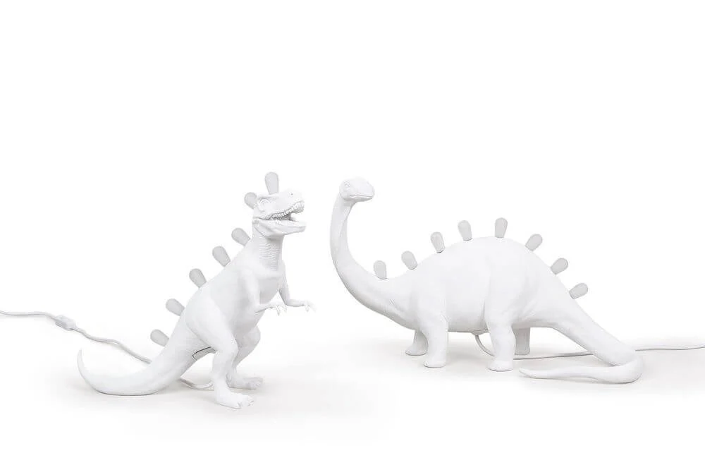 Lâmpada de mesa LED USB Seletti Jurassic Bronto Branca