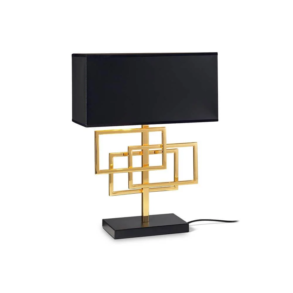 Lâmpada de mesa de luxo de luxo, preto