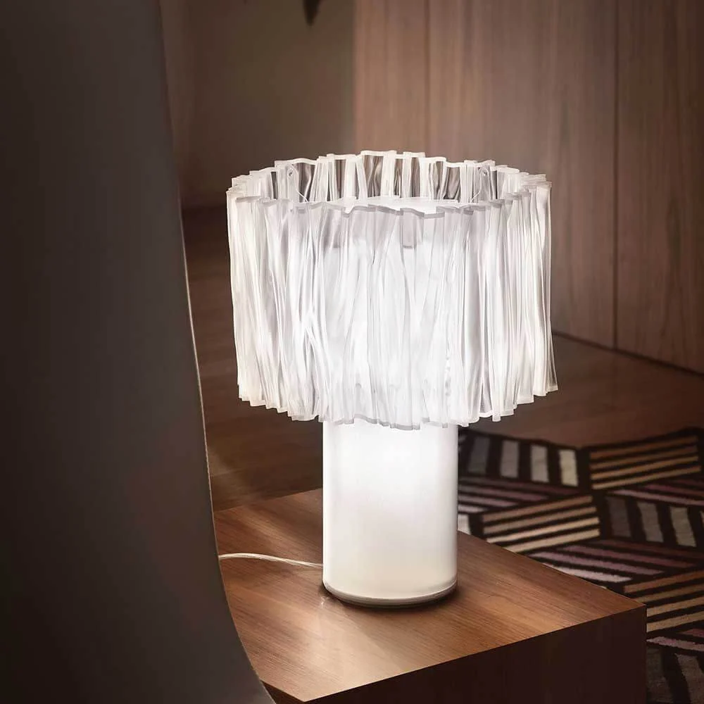 Lâmpada de mesa de mesa de acordo com White/Transparent