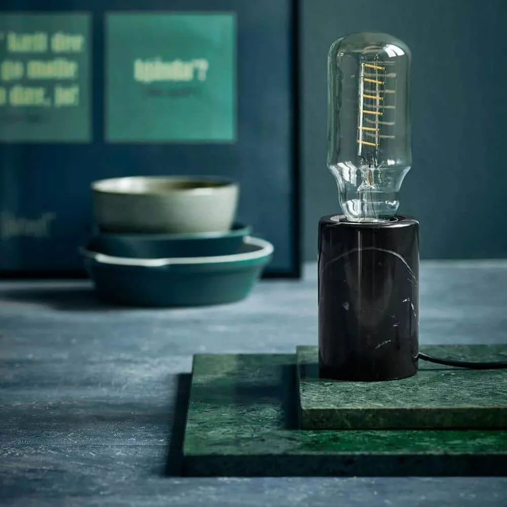 Lâmpada de mesa de mármore siv preto