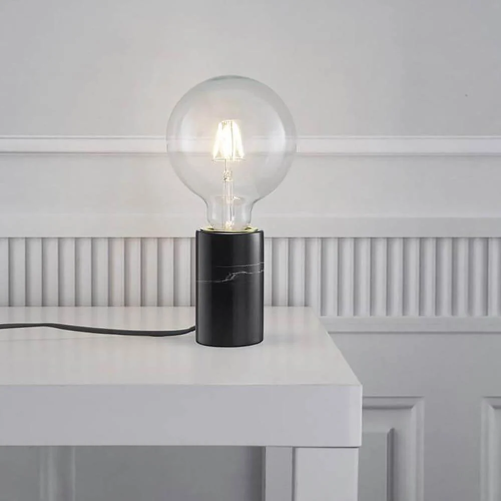 Lâmpada de mesa de mármore siv preto