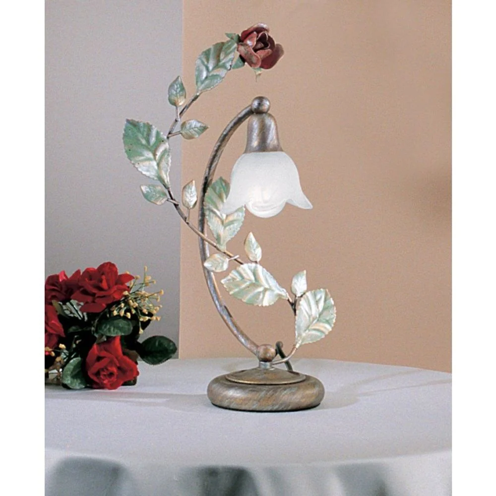 Lâmpada de mesa Rosaio Gold-Silver-Green 39cm