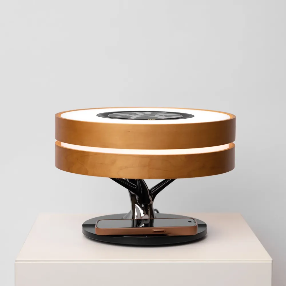 Lâmpada de Mesa Série Moderna com Altifalante e Carregador Sem Fios