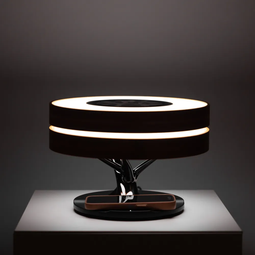 Lâmpada de Mesa Série Moderna com Altifalante e Carregador Sem Fios