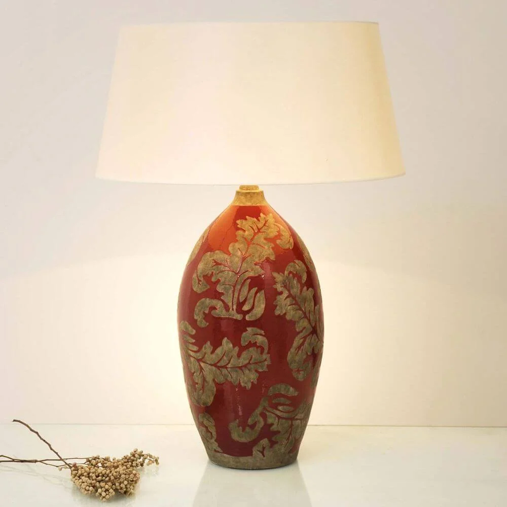 Lâmpada de mesa Toulouse Ceramic Glazed Red Sludge