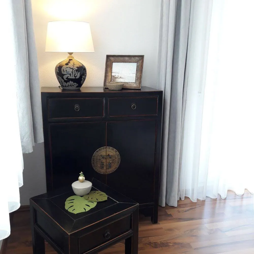Lâmpada de mesa Toulouse de 42 cm de cerâmica, preto e lama