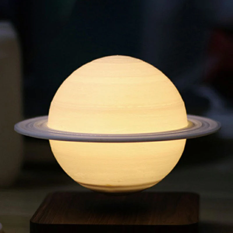 Lâmpada Noturna de Planeta com Impressão Digital 3D - Lâmpada de Mesa Branca Criativa para Quarto de Crianças
